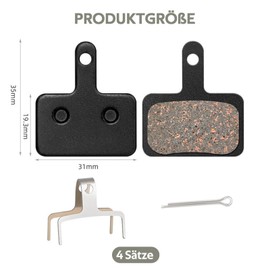 GIONAR 4 Pairs Bicycle Brake Pads Compatible with Shimano B01S, B03S, MT200, MT400, M315, M415, T615, Disc Brake Pads for Deore, TRP, Tektro, Universal Brake Pads for Shimano MTB Road Bike