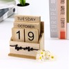 Sekonow Wooden Block Perpetual Calendar for Desk, Wood Desktop Month