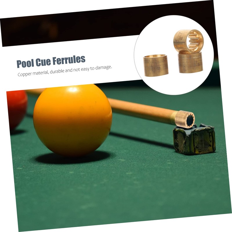 Mipcase 20Pcs Copper Billiard Tip Ferrules Durable Snooker Pool Replacement