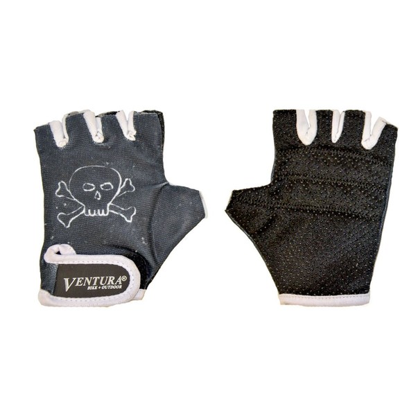 Ventura Children's Non-Slip Knob Gloves (Small, Black/White)