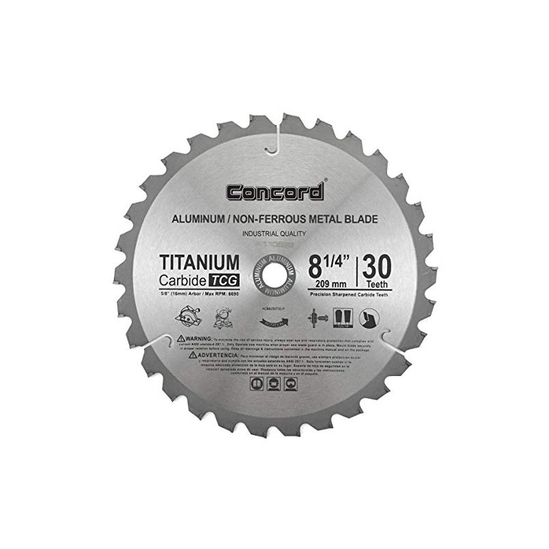 Concord Blades ACB0825T030HP 8-1/4" 30 Teeth TCT Non-Ferrous Metal Saw