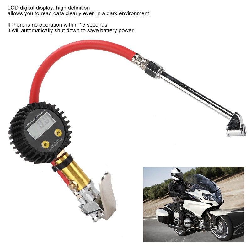 Accurate Tire Pressure Gauge LCD Digital Display 3‑300PSI Air Inflator