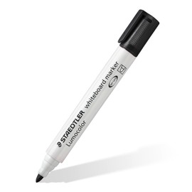 STAEDTLER 351-9 Lumocolor Whiteboard Marker Bullet Tip -Black (Box of 10)