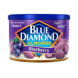 Blue Diamond Almonds, Classic Blueberry Flavored Sweet Snack Nuts perfect size for On-the-go, Lunch, Adults and Kids, 6oz Can
