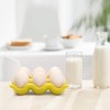 Flexzion Ceramic Egg Holder for Fridge - 6 Cups Egg
