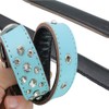 Bbmmayy Rhinestones Dog Collar, Adjustable Sparkly Crystal Studded Genuine Leather