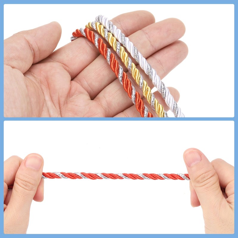 MECCANIXITY Twisted Cord Trim, 16 Yard 5mm 3-Ply Twine Braided
