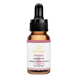 LOTUSJOY 100% Pure Manuka Essential Oil 0.34 Fl Oz, Therapeutic Grade Manuka Oil in Amber Glass Bottle with Dropper for Diffuser Massage Skin Care