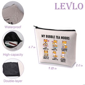 Bubble Tea Shiba Inu Lover Gift My Bubble Tea Moods Makeup Bag Shiba Inu Mom Travel Organizer, My Bubble Tea Moods, Daily