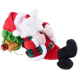 infactory Sleeping Santa Claus Sleeping Santa with Breathing Movements and Snoring Sounds (Sleeping Santa in Bed, Snoring Santa Claus Gift Ideas)