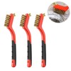 ChAusa 3 Pieces Wire Brushes Double Head, Brass Wire Brush,