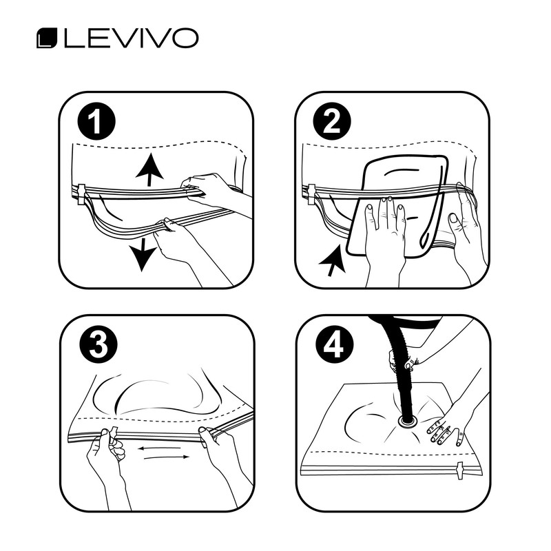 Levivo Vacuum Bag For Space-saving Storage, Incl. Hand Pump For