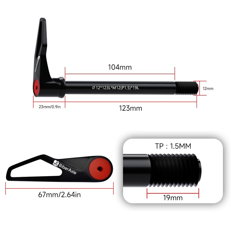 12 mm Quick Release Axles for Bicycle Forks and Rear
