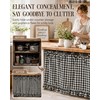 Handmade Check Oven Skirts, Oven Curtain for Farmhouse Kitchen (Black)