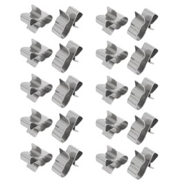 sourcing map Solar Photovoltaic Parts Stainless Steel Cable Clamp Silver Tone DE Pack of 20