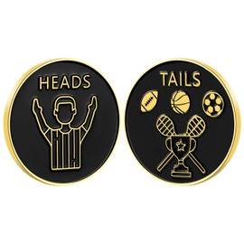 2 Pieces Referee Flip Coin Soccer Referee Portable Anti Rust Hard Alloy Referee Judge Toss Coins with Case for Football Soccer Volleyball Lacrosse Training Matches