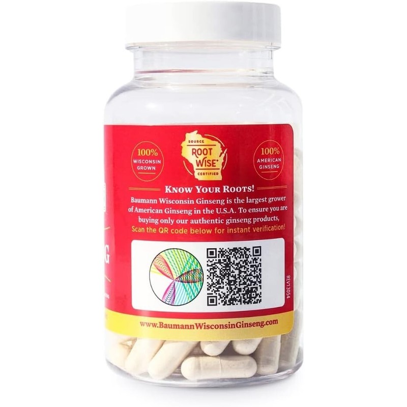 Dairyland Ginseng Baumann Wisconsin Ginseng 400mg 130 Capsules – Pure