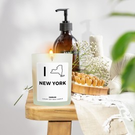 New York State Candle | Luxury Candle Soy Wax Vanilla Blend | Unique Funny Gift Candles Thinking of You Gifts for Any New Yorker | NYC Gift, New York Gift, Gift for New Yorker
