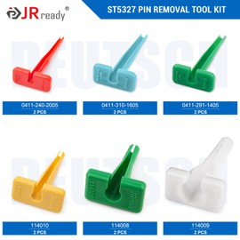 JRready ST5327 Deutsch Pin Removal Tool Kit for 4#8#12#16#20# Solid/Stamped Contacts 6-22 AWG, Plastic Terminal Release Tool Kit for Deutsch DT,DTM,DTP,HD Series Connector, 12PCS Extraction Tools