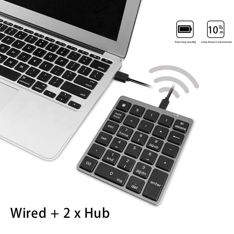 Numeric Keyboard Mini USB Rechargeable Wired 28 Keys Thin Portable