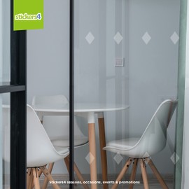 75 x Etched Glass Safety Windows Stickers for Glass - 70x50mm Diamond Glass Awareness Decals for Patio Doors, Glass Panels, Doors, Balconies, Shower Door and Glass Partitions