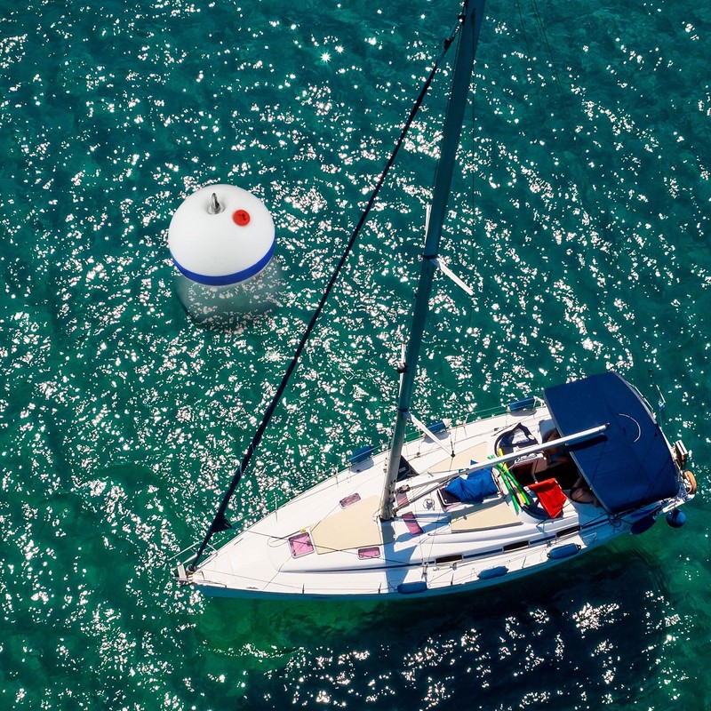 Tellegloww Moor Mooring Buoy for Boat White 12 Ball with