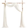 Floroom Wedding Arch Draping Fabric 2 Panels 20Ft Ivory Chiffon