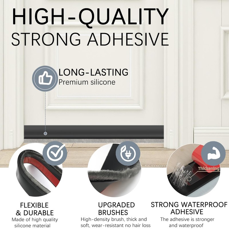 2 Pack Draft Stoppers for Bottom, Under Door Draft Stoppers