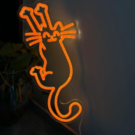 Paw up cat Neon Sign Cat Neon Sign Cat Neon Sign Cute Neon Sign Kitten LED Neon Light Sign Custom Neon Sign Cat Lovers Gift Cat Holding Sign
