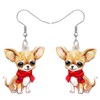 DOWAY Cute Acrylic Chihuahua Dangle Earrings for Women Girls Charm