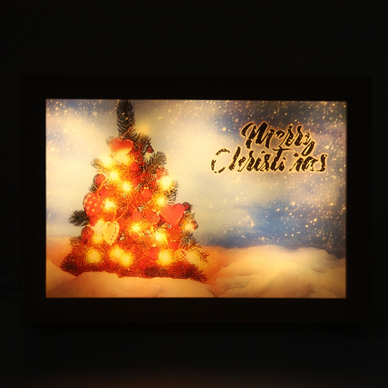 Lighting Painting Decoration USB Christmas Light Up Painting Creative Ornaments