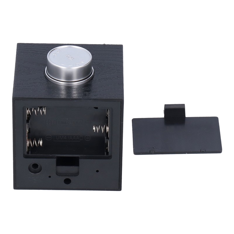 LED Knob Alarm Clock Digital Thermometer Display Imitation Wood Grain