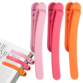3pcs Page Bookmarks for Reading, Automatic Book Marks Tailored for Book Enthusiasts, Unique and Cute Book Page Holder Markers Clip Reading Accessories Gifts（Pink Orange Rose）
