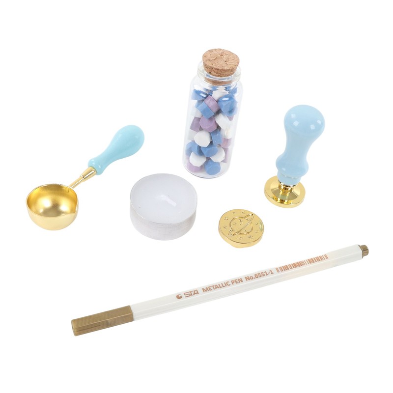 Wax Sealing Stamp Kit Clear Pattern Delicate Wax Detachable Handle