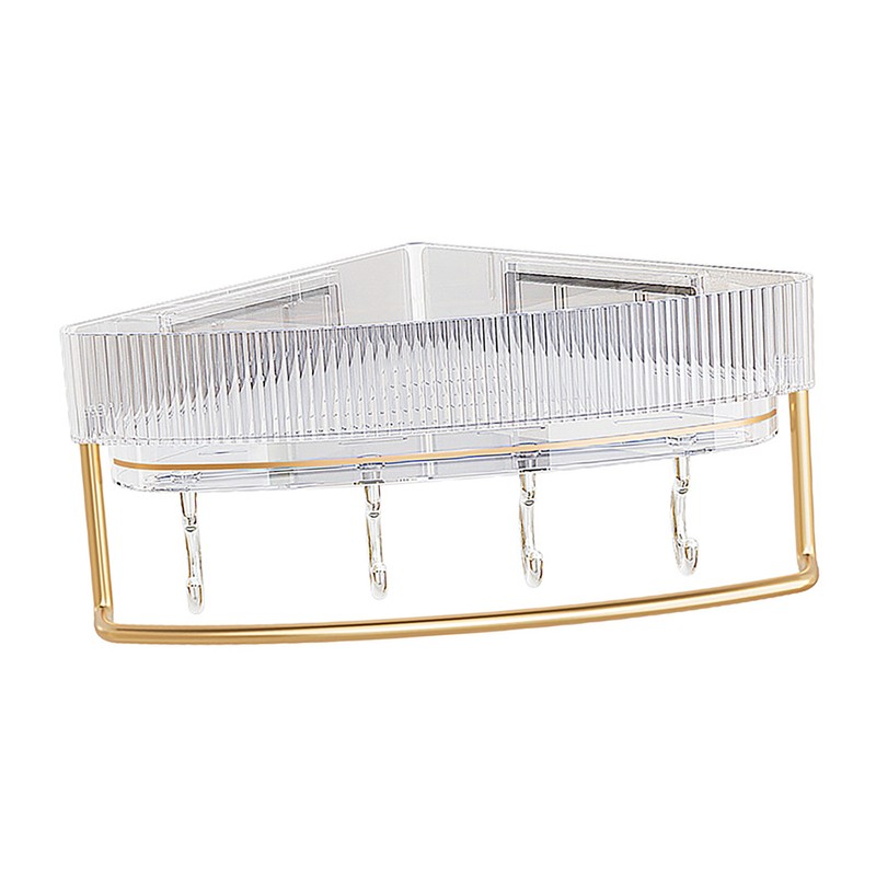 Wall Basket Shelf Corner Clear Corner Triangular Storage Rack Bathroom