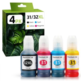 Gewoen 651 Ink for HP 31 Ink 32XL Black Ink Bottle Set,Compatible with HP Smart Tank 5000 5101 5103 6001 7301 7001 7602 Ink Refill Bottle Set for Smart Tank 651 5000 5101 7301 7602 Printers