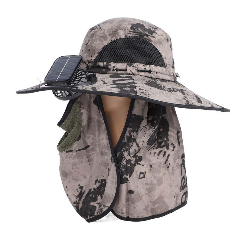 Wide Brim Solar Fan Hat Outdoor Fishing Sunscreen Quick Drying