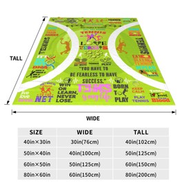 Xtmunole Tennis Blanket - Tennis Gifts,Tennis Gifts for Boys,Unique Tennis Gifts for Kids,Tennis Gifts for Men Women,Tennis Coach Gifts,Gifts for Tennis Players Blanket 60" X 50"