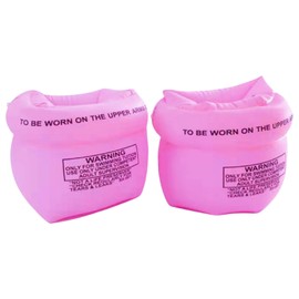 2-4 Pack Arm Floaties for Kids Adults, Pool Arm Floats, Inflatable Swim Ring, PVC Arm Floater Sleeves for Toddlers Children 3-5-6-12 Years (1 Pair Pink)