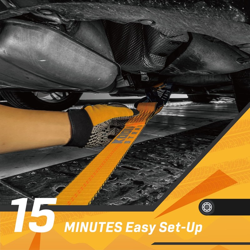 4 Pack Axle Tie Down Strap Combo with Snap Hook