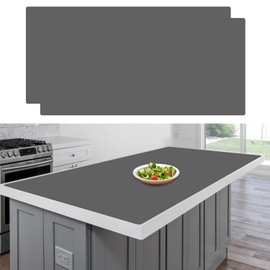 48"x24"(120cmx60cm) Large Silicone Mat for Kitchen Counter, Non-Slip Heat Resistant Countertop Protector, Waterproof Multipurpose Mat for Kitchen Island(2Pack, Dark Gray)