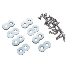 ROCKLER Figure-8 Desk Fasteners - Modern Style - Silver - Adjustable - Home Office - 4 Seats Max - Steel Base & Legs - 3mm Top Thickness - Compact Size - New Grade