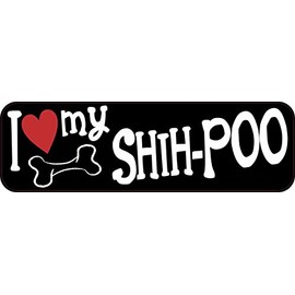 StickerTalk I Love My Shih-Poo Vinyl Sticker, 10 inches by 3 inches