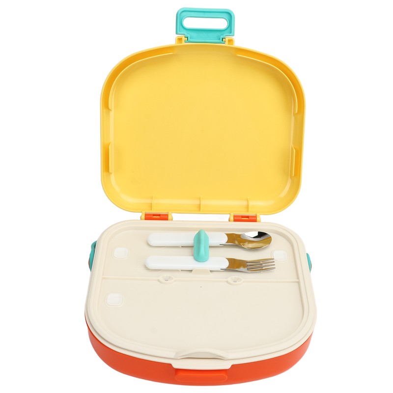 Bento Lunch Box ABS Separate Compartments with Buckle Handle Leakage