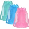 3PCS Mesh Beach Toy Storage Bags, Sandbox Buckets Organizer, Shell