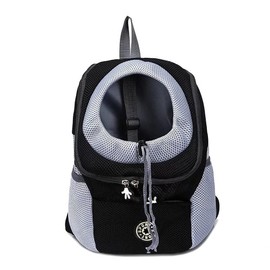 Linghe Foldable Dog Backpack Travel Bag Pet Cat Carrier Bag Small Dog Bag (S, Black)