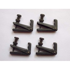 MUSICAL STRING VIOLIN TUNER FOR 4/4 AND 3/4 VIOLIN METAL STRING FINE ADJUSTER BLACK 4 PCS PACK