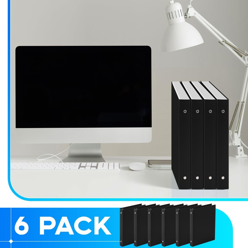 Henoyso 6 Pcs 1 Inch Mini 3 Ring Binders Fits
