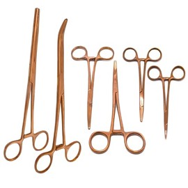 Premium Quality Ultimate Set of 6 Pcs ROSE GOLD Hemostat Forceps 8", 6.25" & 5" Locking Clamps Stainless Steel Full Serrated Jaws for Better Grip-Ideal for Nurses, Firefighters, Fishing More