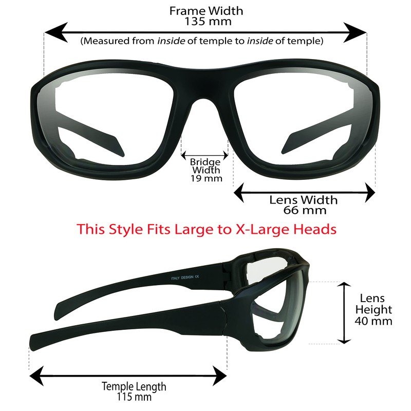 Bikershades Transitional Motorcycle Safety Glasses Photochromic CLEAR to GREY Lens